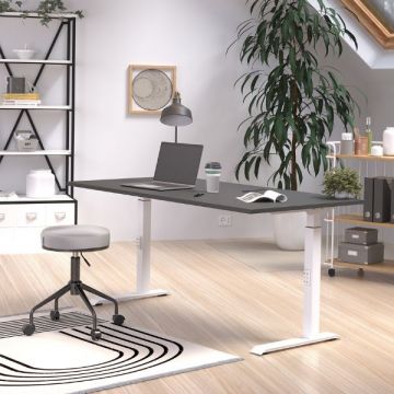 Schreibtisch Hermoso | 160 x 80 x 91 cm | Schwarz-weißes Design