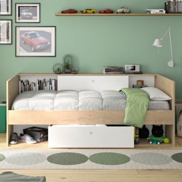 Kinder- und Jugendbett mit Stauraum Alicia | 90 x 200 cm | Design Châtaignier