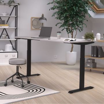 Schreibtisch Hermoso | 180 x 80 x 120 cm | Grau-schwarzes Design