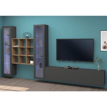TV-Möbel-Set Natasha | TV-Schrank, Vitrinen und Ablagefächer | Anthrazitfarben