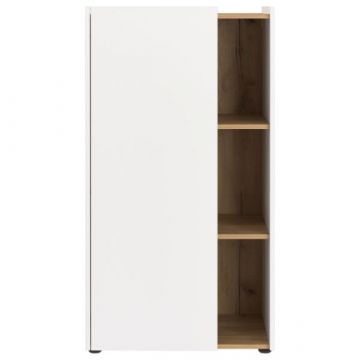 Multifunktionaler Aufbewahrungsschrank Yannai | 62 x 42 x 115 cm | Oak White Design