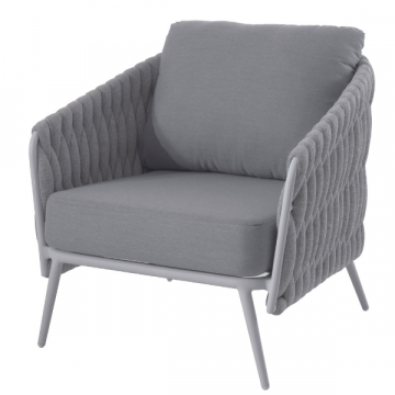 Sessel für den Außenbereich Gaborone aluminium und olefin - weiß/grau