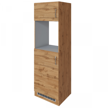 Küchenschrank für Kühlschrank und Backofen Sorrella 2 Türen - Eiche