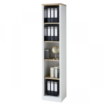 Bücherregal Samine mit 4 Fachböden - weiß/Eiche