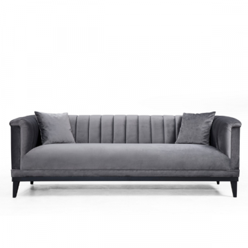 Stilvolles 3-Sitz-Sofa | Komfortabel und schick | Buchenholzrahmen, Polyesterstoff | 225 cm Breite, 79 cm Höhe