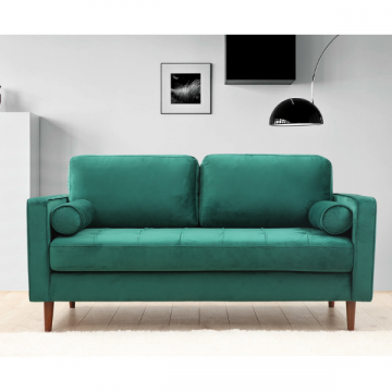 Bequemes 2-Sitz-Sofa | Stilvolles Design | Buchenholzrahmen | Farbe Grün