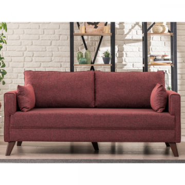 Bequemes und schickes 2-Sitz-Sofa in Claret Rot