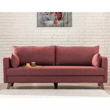 Komfortables 3-Sitzer-Sofa mit einzigartigem Design - weinrot