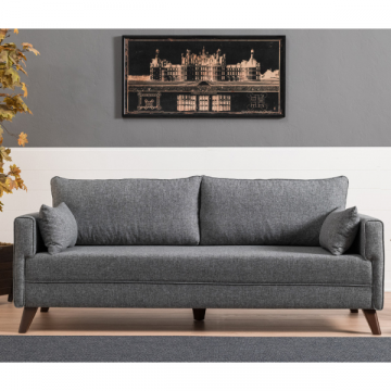 Bequemes 3-Sitzer-Sofa in Grau: Stilvolles Design und pflegeleichter Stoff