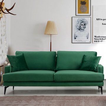 Bequemes und stilvolles 3-Sitz-Sofa in Grün
