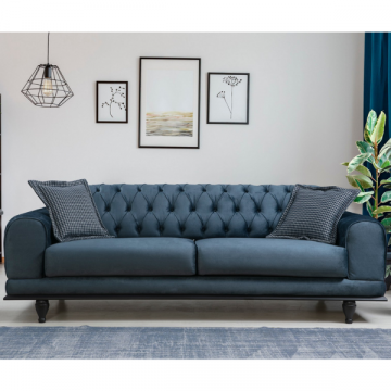 3-Sitz-Sofa-Bett | Komfort und einzigartiges Design | Marineblau