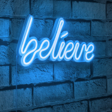 Neonlicht Believe - Serie Wallity - Blau