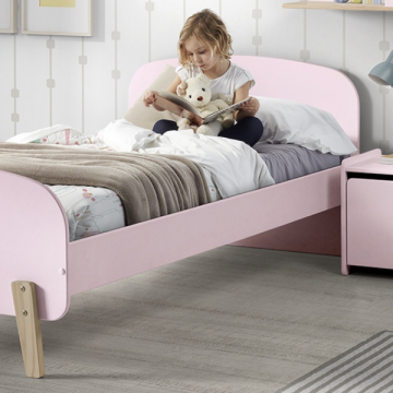 Kinderbett 90x200 cm mit Lattenrost und Nachttisch Kiddy-pink