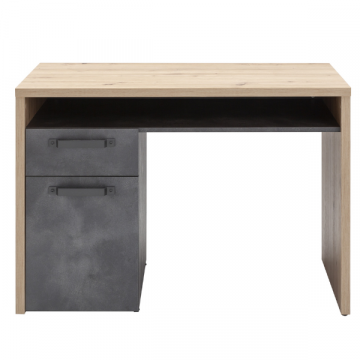Schreibtisch Faber mit Stauraum - Eichendekor/Betonoptik