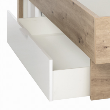 Schublade für Unterbett Saliba | 57,9 x 180,5 x 32 cm | Weiß Hochglanz