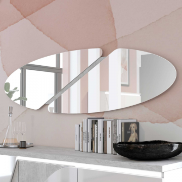 Ovaler Spiegel Gioia 200x56cm - Betonoptik