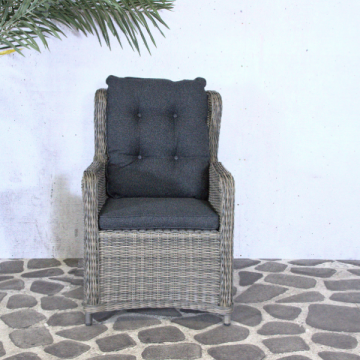 Jason adjustable garden chair - 81x65x96 cm - Wicker/gray