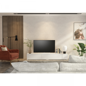 TV-Schrank Unique - 111x38x32 cm - Weiß/weichgemachte Spanplatte