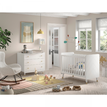 Kinderzimmer-Set Billy - Kommode, Wickeltisch & Babybett - MDF/weiß