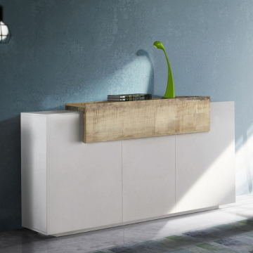 Sideboard Porro | 160 x 45 x 86,5 cm | High Gloss White & Maple Pereira Design