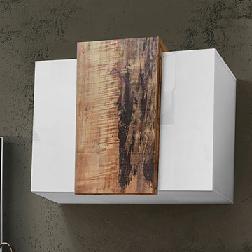Hängeschrank Porro | 90 x 38 x 65,5 cm | High Gloss White & Maple Pereira design