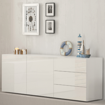 Sideboard Matis 170 cm-Hochglanz-weiß 