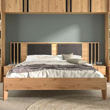 Doppelbett Rivoli mit Nachttischen und Beleuchtung | 180 x 200 cm | Artisan Oak Design
