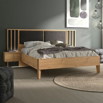 Doppelbett Rivoli mit Nachttischen und Beleuchtung | 140 x 190 cm | Artisan Oak Design