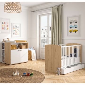 Baby- und Kleinkindzimmer-Set Arthur | Kinderbett und Kommode | Artisan Oak