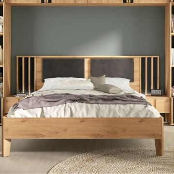 Doppelbett Rivoli mit Nachttischen und Beleuchtung | 160 x 200 cm | Artisan Oak Design