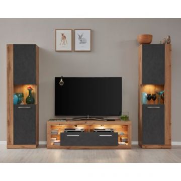 Wohnzimmergarnitur Rock | TV-Möbel und Vitrinen | Wotan Oak Design / Matera Finish