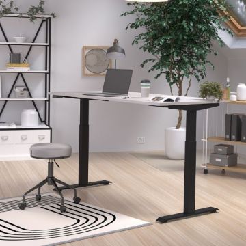 Schreibtisch Hermoso | 160 x 80 x 120 cm | Grau-schwarzes Design