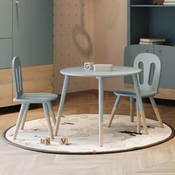 Hochstühle und Tisch Firmiana | 60 x 60 x 47,7 cm | Blau