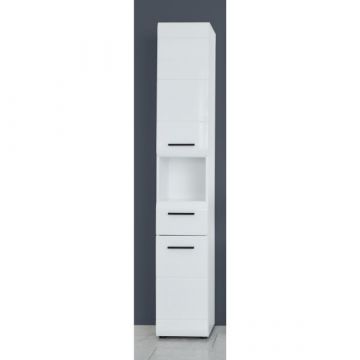 Säulenschrank Line | 31 x 30 x 182 cm | High Glossy White