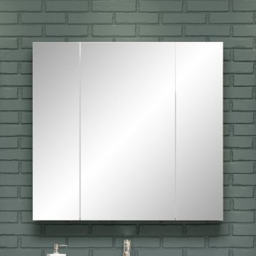 Spiegelschrank Riva | 80 x 16 x 75 cm | Weiß