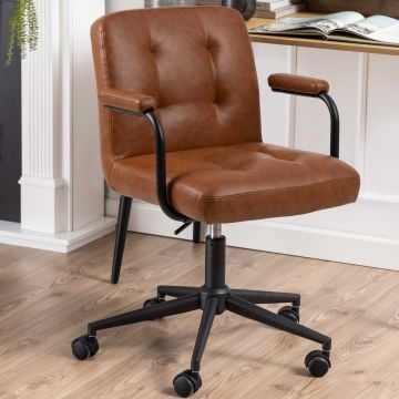 Bürostuhl Cosmo auf Rollen - braun/schwarz