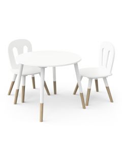 Hochstühle und Tisch Firmiana | 60 x 60 x 47,7 cm | Weiß