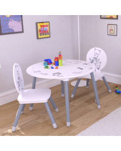 Kindertisch und 2 Stühle Berrie matt weiß/hellgrau