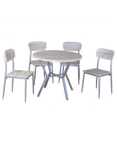 Tischset Rouen, 4 Stühle - Eiche Sonoma Dekor