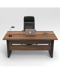 Kreativitätsfördernder Schreibtisch | 100% Melaminbeschichtung | 180x73x90cm | Nussbaum
