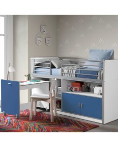 Halbhochbett mit Schreibtisch Bonny 91 - blau