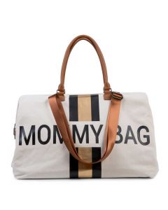 Wickeltasche Mommy Bag mit Streifen - ecru/schwarz
