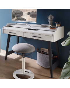 Schreibtisch Inovo ausziehbar mit 2 Schubladen - weiß/schwarz