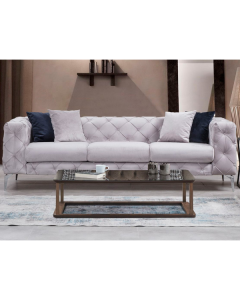 Bequemes 3-Sitzer-Sofa | Stilvolles Design | Buchenholzrahmen | 100% Polyester-Stoff
