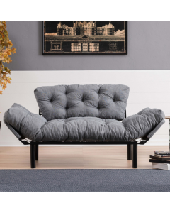 2-Sitz Sofa-Bett - Komfortables und stilvolles Design - 155cm Breite - Grau