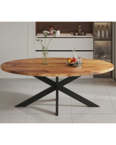 Mango Ovaler Holztisch Alexa - Metallgestell - 200 cm