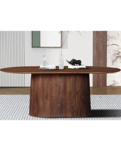 Ovaler hellbrauner Tisch 'Miguel' - 200 cm | Massivholz Mango | H76 x B200 x T100 cm