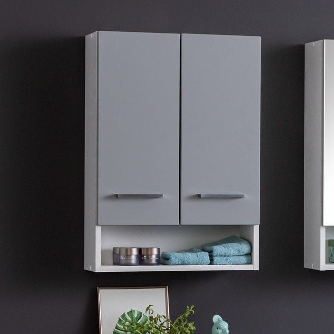 Hängeschrank Ricca 50cm 2 Türen - weiß/hellgrau Hängeschrank Ricca 50cm 2 Türen - weiß/hellgrau