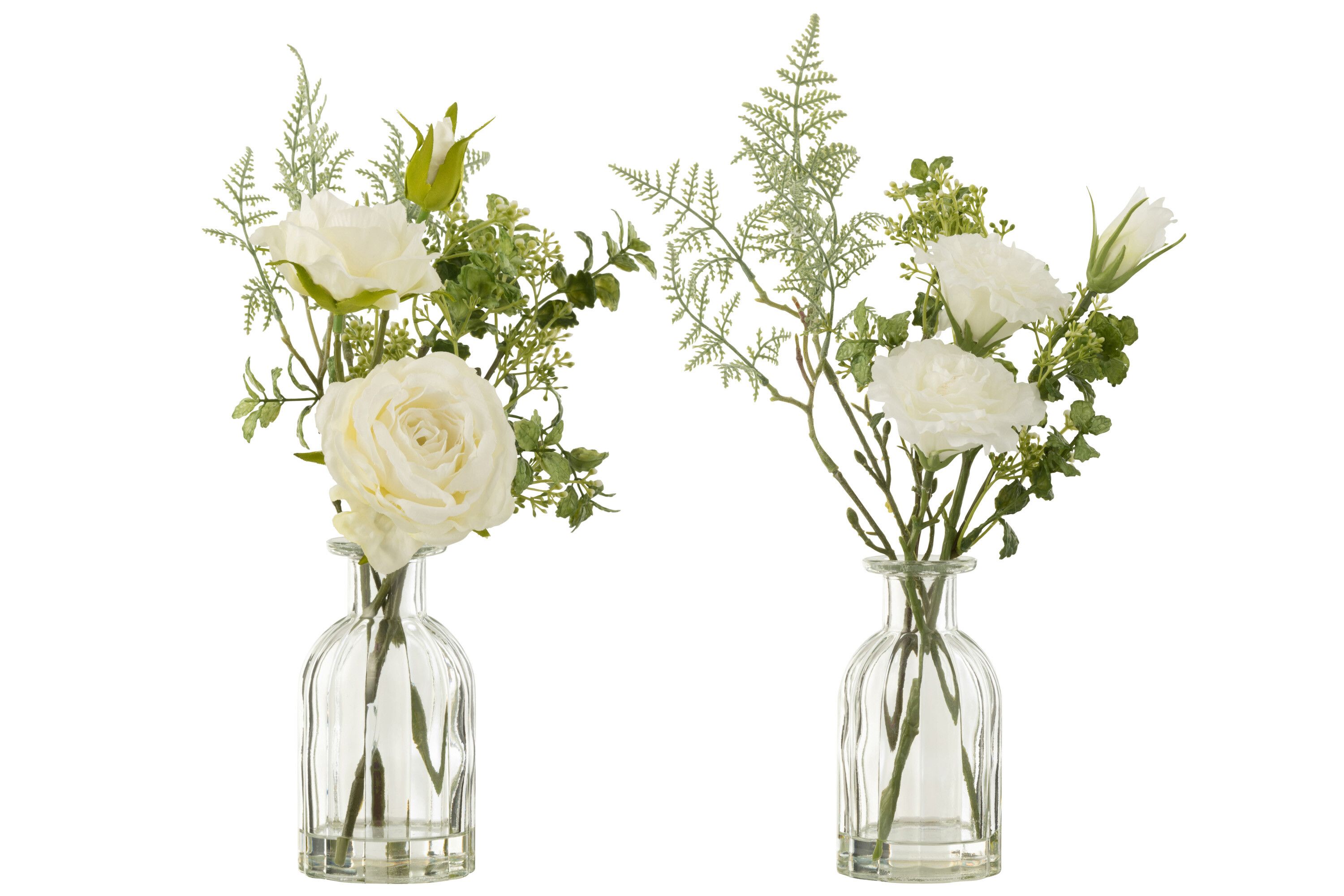 Strauß rosen/eustoma in vase+künstliche wasser plastik grün/weiß large 2 sortiert Strauß rosen/eustoma in vase+künstliche wasser plastik grün/weiß large 2 sortiert