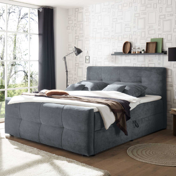 Boxspring Winnifred 180x200cm mit Lagerung - anthrazit Boxspring Winnifred 180x200cm mit Lagerung - anthrazit
